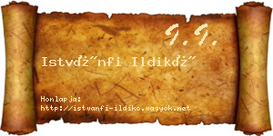 Istvánfi Ildikó névjegykártya